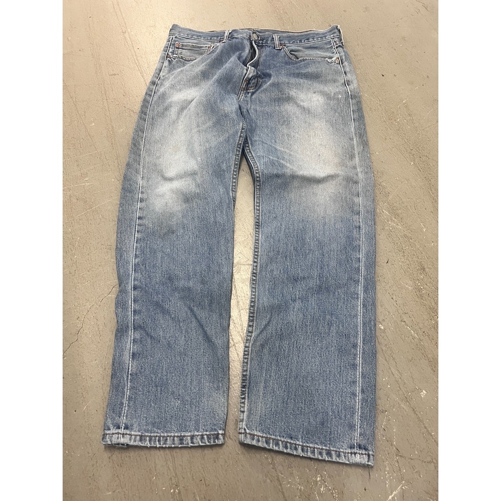Levi's 505 Jeans Mens W36xL30 Faded Blue Denim Straight Zip Fly Retro Streetwear